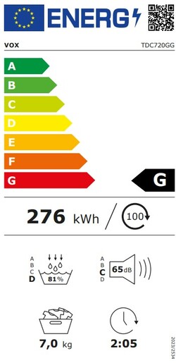 Vox mašina za sušenje veša TDC-720GG