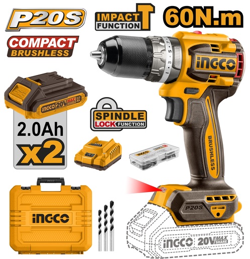 INGCO Aku udarna bušilica 60NM SUPER CIDLI20602E