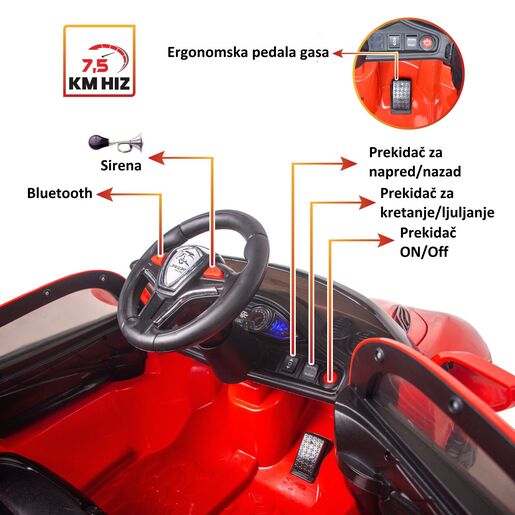 Auto Jagor 12V R/C Crveni