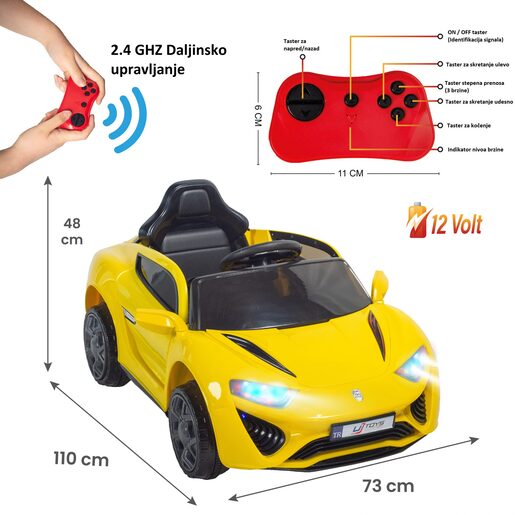 Auto Jagor 12V R/C Žuti
