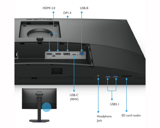 Monitor 27 BENQ SW272U, UHD, IPS, 5ms, DP, 60Hz, USB-C 90W