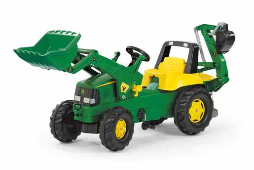 Traktor Rolly Junior John Deere sa prednjim i zadnjim utovarivačem