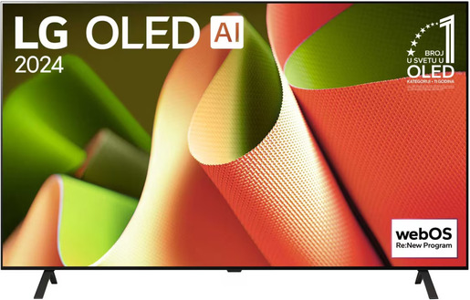 LG OLED AI B4 OLED77B43LA, 4K Ultra HD, WebOS Smart TV, 120Hz Native, α8 AI Processor 4K, Pixel Dimming,  HDR10