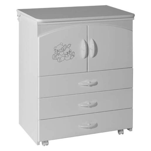 Bambino Komoda Teddy bela - bez kadice