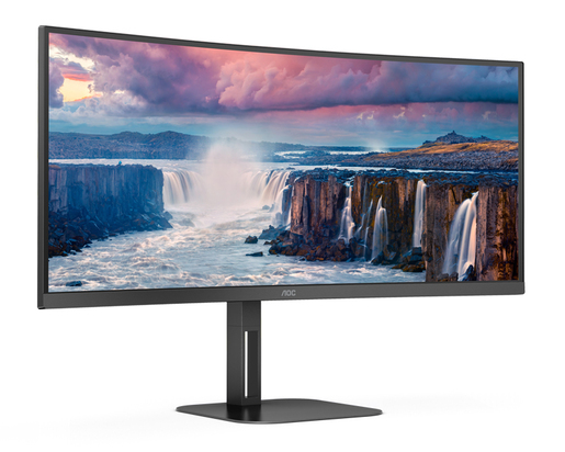 Monitor 34 AOC CU34V5C/BK, UWQHD, VA, 1ms, DP, 100Hz, USB-C 65W, zakrivljeni