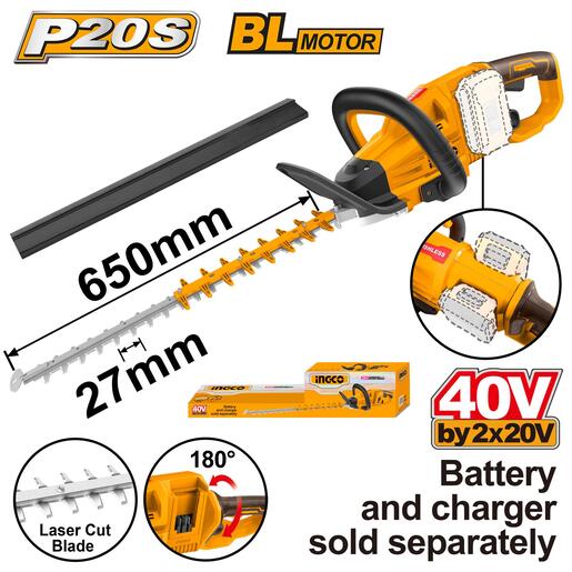 INGCO Aku trimer za živu ogradu SOLO CHTLI40028