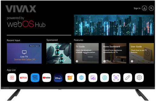 VIVAX Imago LED TV-43LE110WO, FullHD, WebOS Smart TV, DVB-T2 H.265 / T / S2 / C / S2, Screen mirroring, Dolby Digital