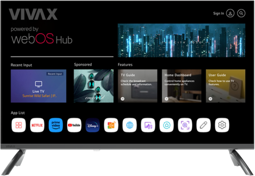 VIVAX Imago LED TV-32LE111WO, HD Ready, WebOS Smart TV, DVB-T2 H.265 / T / S2 / C / S2, Screen mirroring, Dolby Digital