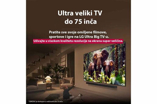 LG QNED evo AI TV 75QNED87A3B, 4K Ultra HD, WebOS Smart TV, VRR 144Hz, α8 AI Processor 4K Gen2, Dynamic Tone Mapping, Magic remote