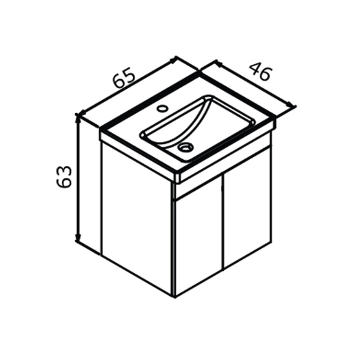 Dova 65 bela matt – set kupatilskog nameštaja