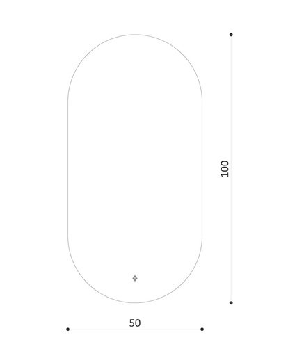Hana LED ogledalo 50x100 cm