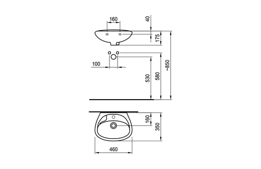 Classica umivaonik 46