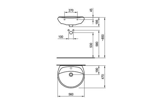 Classica umivaonik 56