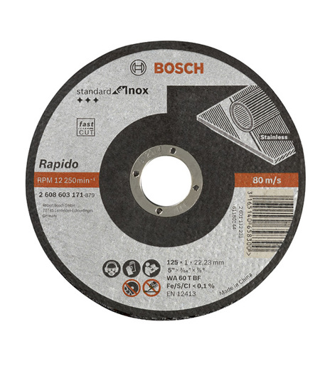 Bosch PRO Stainless Steel and Metal rezna ploča 125x1  WA 60 T BF ravna 2608603171