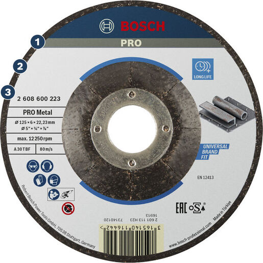 Bosch PRO Metal brusna ploča 125x6 mm A 30 T BF oSa 2608600223