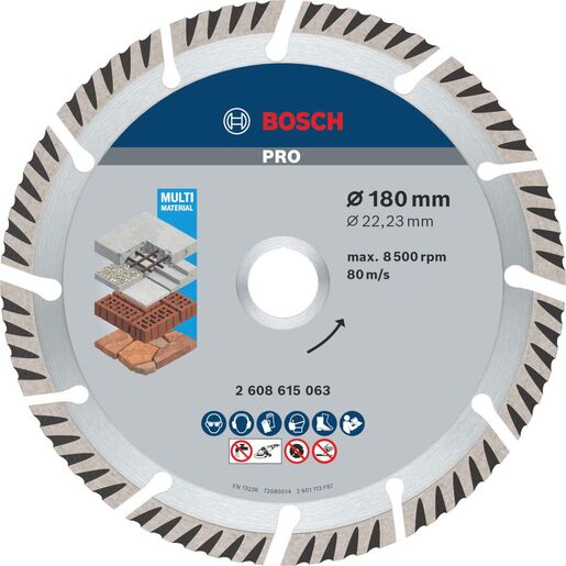 Bosch PRO Multi Material dijamantska rezna ploča 180x2.4 mm segmenti 10 mm 2608615063
