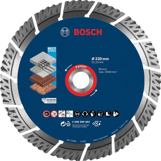 Bosch EXPERT MultiMaterial dijamantska rezna ploča 230 mm 2608900663
