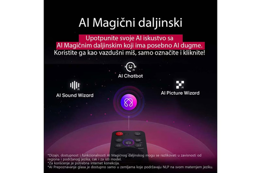 LG QNED AI TV 65QNED87A3B, 4K Ultra HD, WebOS Smart TV, VRR 144Hz, α8 AI Processor 4K Gen2, Dynamic Tone Mapping, Magic remote