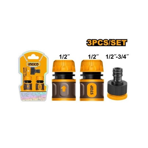 INGCO Set brzih konektora za crevo 3/1 HHCS03122