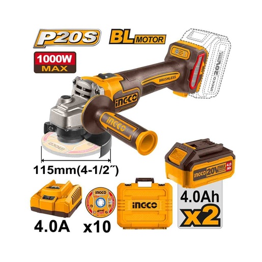 INGCO Aku brusilica 115 2x4AH SUPER INGCO CAGLI271532E