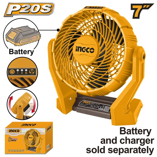 INGCO Aku ventilator SOLO SUPER CFALI2007