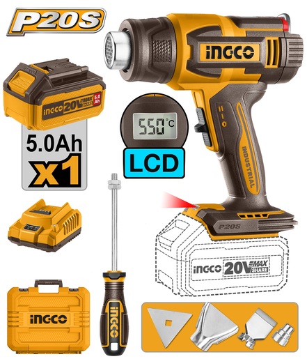 INGCO Aku pištolj za vreo vazduh LCD SUPER HGLI20035