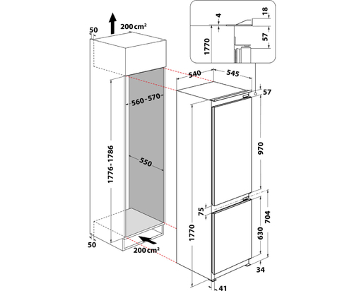 Whirlpool ugradni kombinovani frižider ART 66102