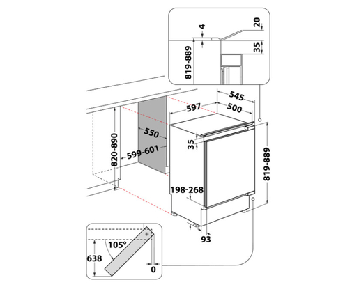 Whirlpool ugradni frižider WBUF011
