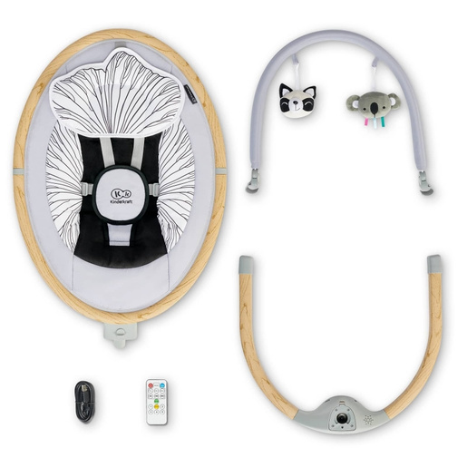 Kinderkraft stolica za ljuljanje lumi wooden KBLUMI00GRY0000