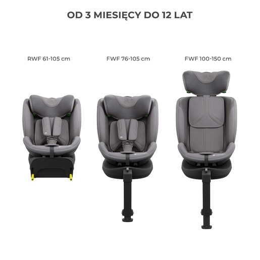 Kinderkraft auto sedište i-fix endura safe 61-150cm grey KCIFEN00GRY0000