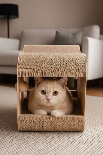 Petsi Grebalica za mačke sa kućicom i krevetom 1004 TP-1004