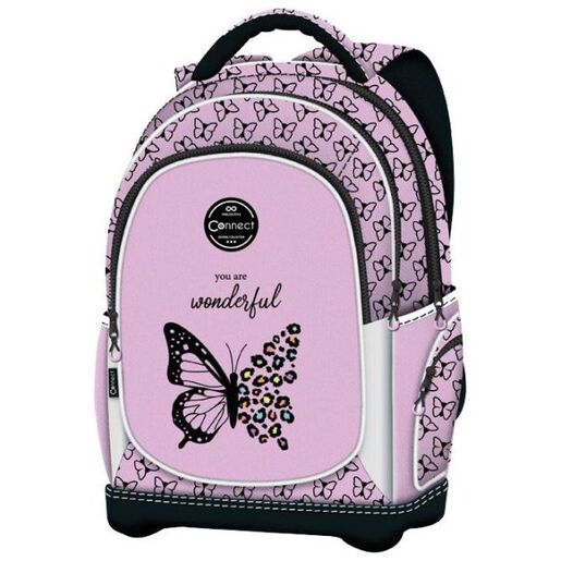 Connect Ranac đački anatomski lagan You Are Wonderful Connect 40229 roze-crni