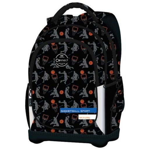 Connect Ranac đački anatomski lagan Lets Play Basketball Connect 40226 crno-sivi