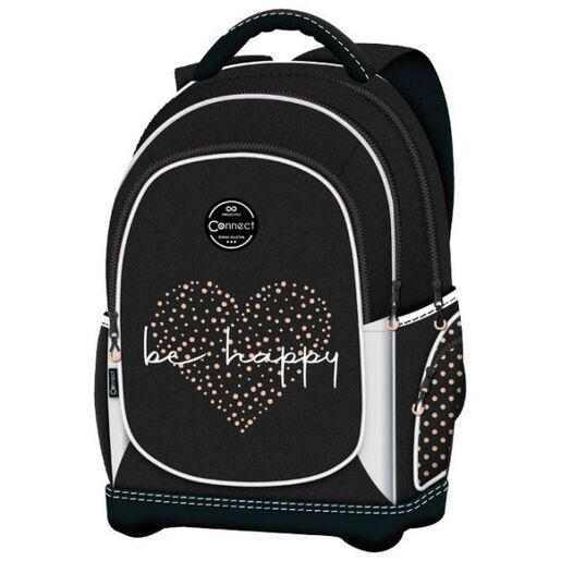 Connect Ranac đački anatomski lagan Be Happy Connect 40230 crno-zlatni