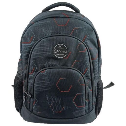 Connect Ranac đački Monochrome Hexagon Connect 38592 crno-crveni