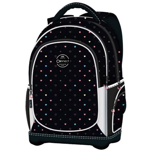 Connect Ranac đački anatomski lagan Cute Pattern Connect 40231 crno-šareni