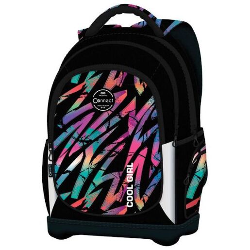 Connect Ranac đački anatomski lagan Cool Girl Connect 40232 crno-šareni