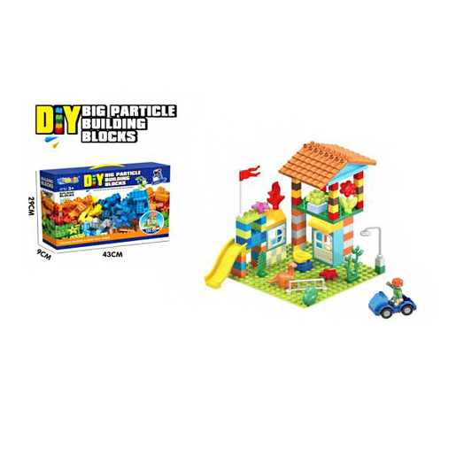 Kocke 120 kom - kućica, dino, auto, tobogan