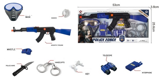 Policijski set sa puškom i maskom