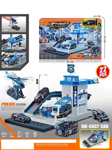 City car set, garaža plava