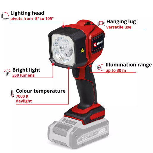 Einhell Akumulatorska led lampa TC-CL 18/350 Li - Solo