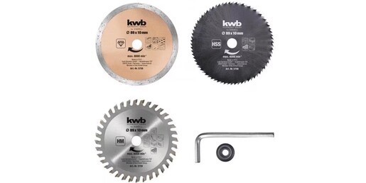 Einhell 5-delni set reznih ploča 89x10mm (1x tct rezni disk, 1x dijamantni rezni disk, 1x hss rezni disk), Pribor za TE-CS 18/89 Li - Solo