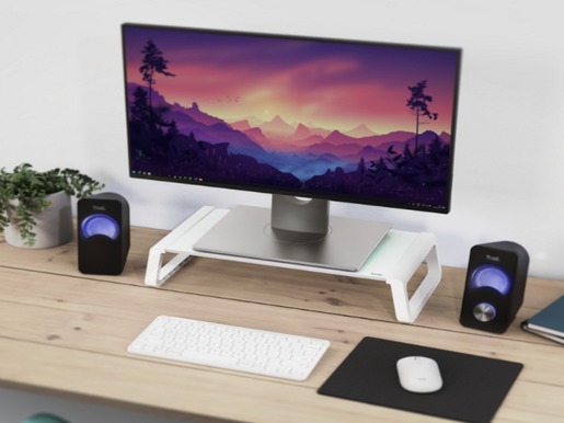 Postolje za monitore TRUST MONTA GLASS, bela