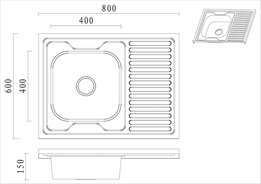 Quadron ROBIN 111 SteelQ nadgradna sudopera HD111SAT8060L