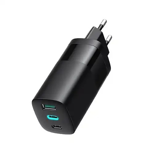Havit UC10, 65W, GaN, 2 x Tip-C + 1 x USB-A, Black Kućni Punjač