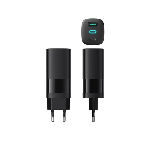 Havit UC10, 65W, GaN, 2 x Tip-C + 1 x USB-A, Black Kućni Punjač