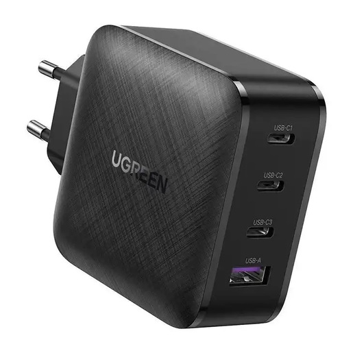 Ugreen CD224, 65W, GaN, USB-A + 3 x USB Tip-C, Black Kućni Punjač
