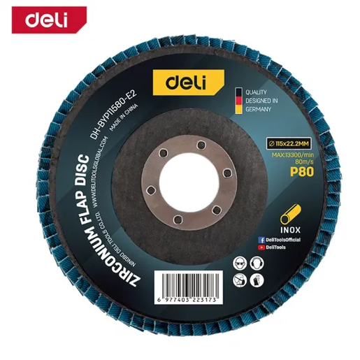 DELI Lamelarni brusni disk Zn inox/metal 115mm G80 EDH-BYP11580-E2