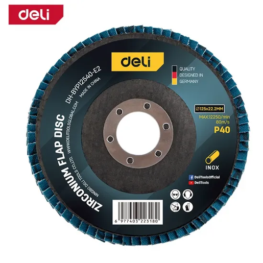 DELI Lamelarni brusni disk Zn inox/metal 125mm G40 EDH-BYP12540-E2