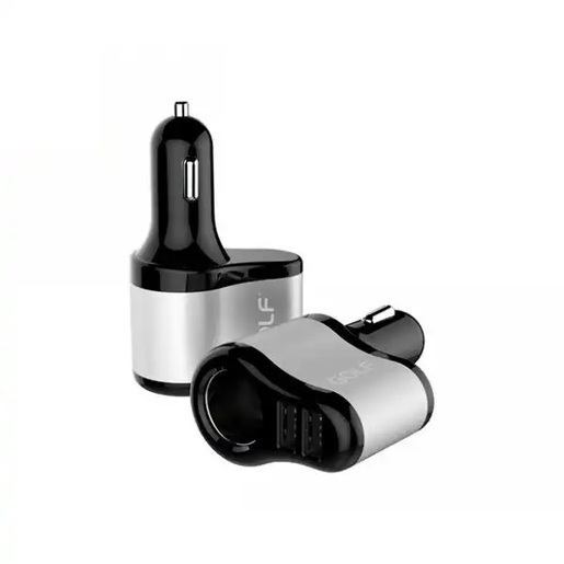 Golf GF-C14, 80W, 2xUSB-A, Black Auto Punjač